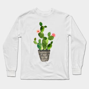 Watercolor hand painted cactus Long Sleeve T-Shirt